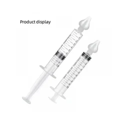 Aspirador nasal com tubo de agulha sólido de silicone para bebê 2 peças 10 ml
