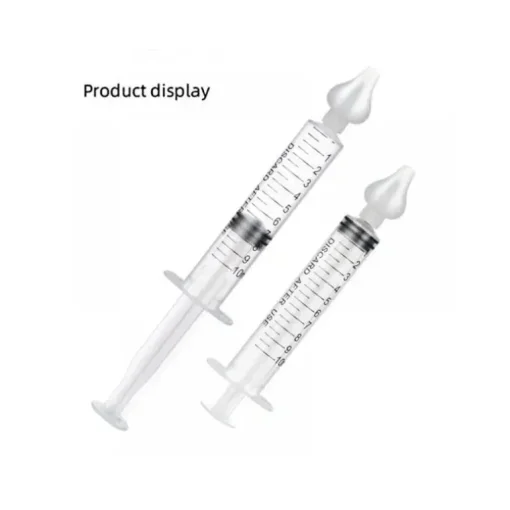 Aspirador nasal com tubo de agulha sólido de silicone para bebê 2 peças 10 ml