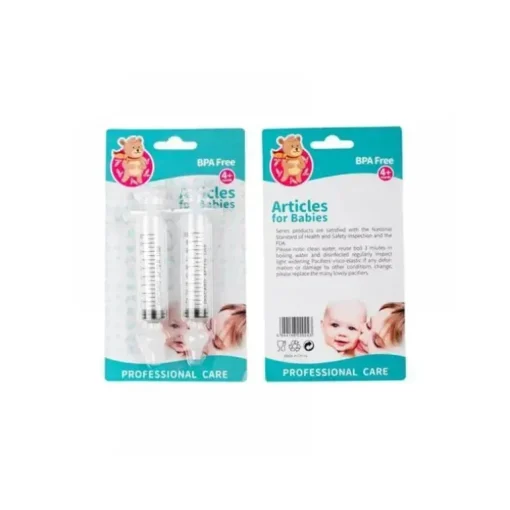 Aspirador nasal com tubo de agulha sólido de silicone para bebê 2 peças 10 ml