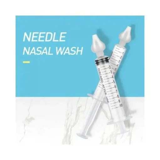 Aspirador nasal com tubo de agulha sólido de silicone para bebê 2 peças 10 ml