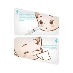 Aspirador nasal com tubo de agulha sólido de silicone para bebê 2 peças 10 ml