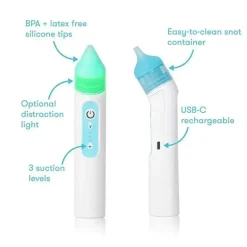 Aspirador Nasal Eletrônico Fridababy, Nariz Elétrico Frida, Aspirador Nasal Recarregável USB