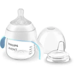Avent - 1 Pk Natural Trainer Sippy Cup com mamilo de fluxo rápido e bico macio, transparente, 5 onças