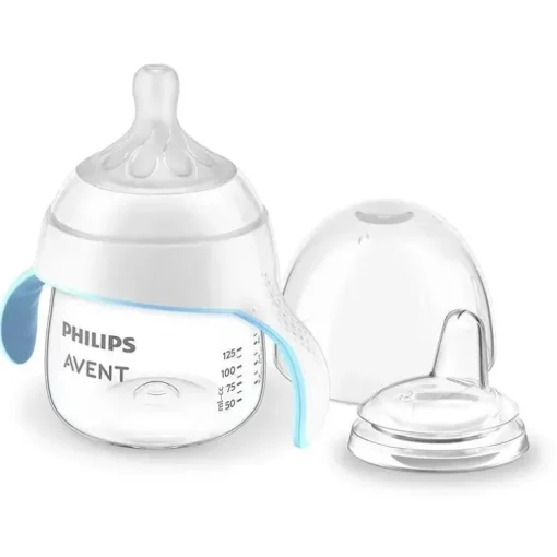 Avent - 1 Pk Natural Trainer Sippy Cup com mamilo de fluxo rápido e bico macio, transparente, 5 onças