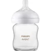 Avent - 1 unidade de mamadeira de vidro natural com bico de resposta natural, 4 onças