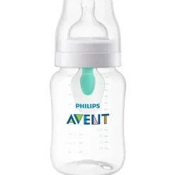 Avent - 1 unidade de mamadeira anti-cólica com ventilação sem ar, 9 onças, transparente