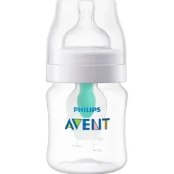 Avent - 1 unidade de mamadeira anti-cólica com ventilação sem ar, 4 onças, transparente