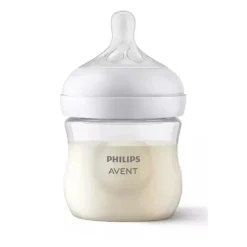 Avent - 1 unidade de mamadeira natural com bico de resposta natural, transparente, 4 onças