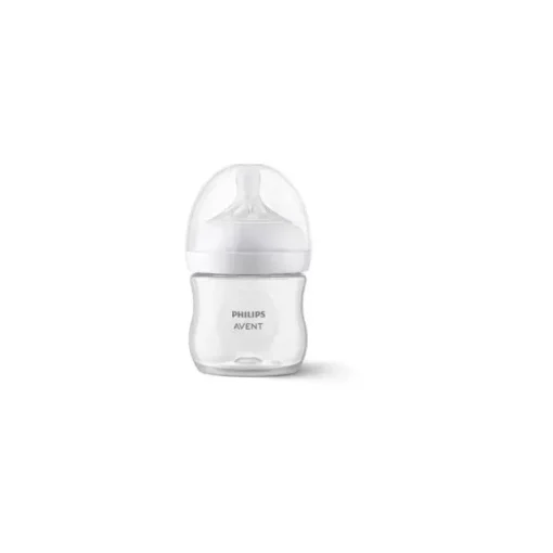 Avent - 1 unidade de mamadeira natural com bico de resposta natural, transparente, 4 onças