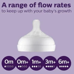 Avent - 1 unidade de mamadeira de vidro natural com bico de resposta natural, 4 onças