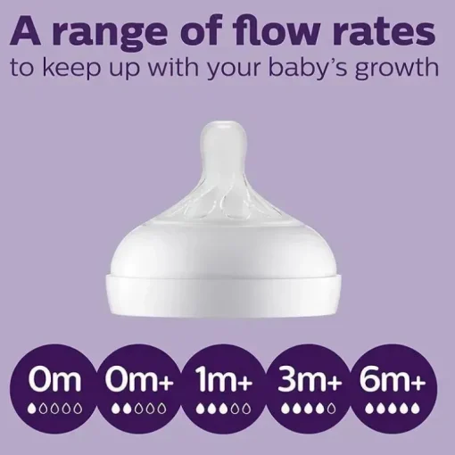 Avent - 1 unidade de mamadeira de vidro natural com bico de resposta natural, 4 onças