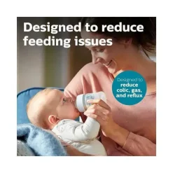 Avent - biberão anti-cólica com respiradouro sem ar conjunto para recém-nascidos com aconchego, azul
