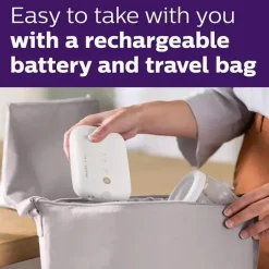 Avent - Bomba tira-leite elétrica dupla, branca com bolsa de viagem