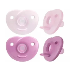 Avent - chupeta de coração 2Pk Soothie, 3/18M, rosa/roxo