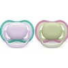 Avent - Chupeta 2Pk Ultra Air Fresco Lilás e Verde Pastel, 0/6M