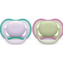 Avent - Chupeta 2Pk Ultra Air Fresco Lilás e Verde Pastel, 0/6M