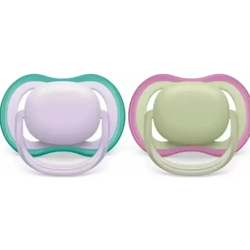 Avent - Chupeta 2Pk Ultra Air Fresco Lilás e Verde Pastel, 0/6M