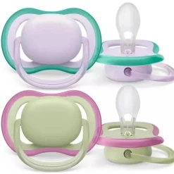 Avent - Chupeta 2Pk Ultra Air Fresco Lilás e Verde Pastel, 0/6M