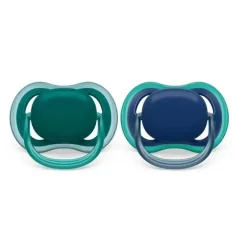 Avent - Chupeta Ultra Air Azul e Verde, 6/18M