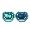 Avent - Chupeta Ultra Air 18M+, Opal Elephant / Blue Hello, Pacote com 2