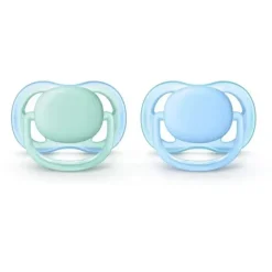 Avent - Chupeta Ultra Air 0-6M, Azul/Verde, 2 unidades