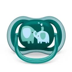 Avent - Chupeta Ultra Air 18M+, Opal Elephant / Blue Hello, Pacote com 2
