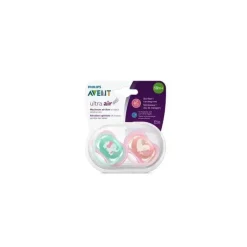 Avent - Chupeta Ultra Air 18M+, Rosa, Pacote com 2