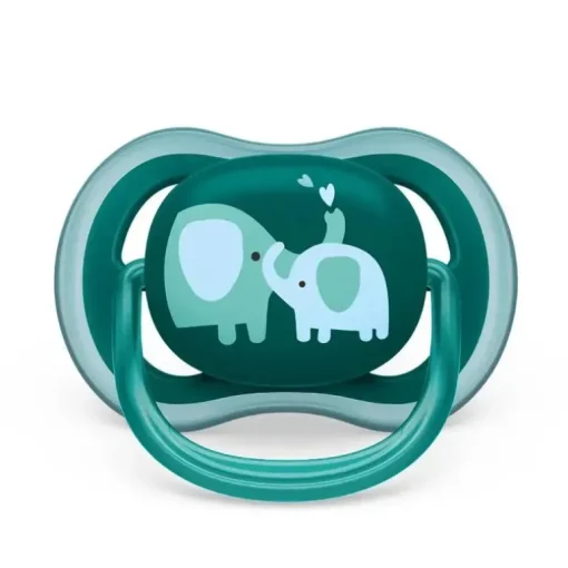 Avent - Chupeta Ultra Air 18M+, Opal Elephant / Blue Hello, Pacote com 2