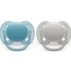 Avent - Chupeta Ultra Suave 2Pk Azul e Cinza, 6/18M
