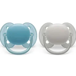 Avent - Chupeta Ultra Suave 2Pk Azul e Cinza, 6/18M