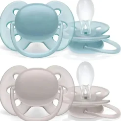 Avent - Chupeta Ultra Suave 2Pk Azul e Cinza, 6/18M