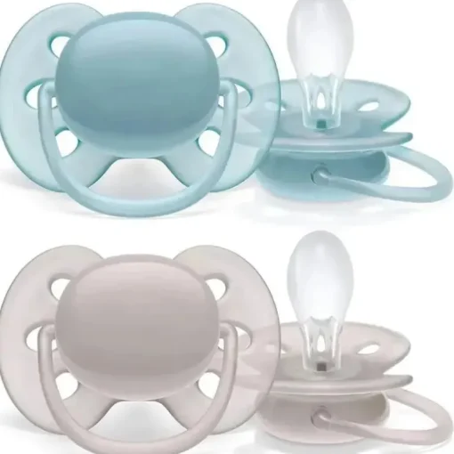 Avent - Chupeta Ultra Suave 2Pk Azul e Cinza, 6/18M
