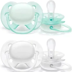 Avent - Chupeta Ultra Suave 2Pk Ártico Branco e Verde, 0/6M