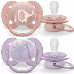 Avent - Chupeta Ultra Suave 2Pk Rosa e Lavanda, 0/6M