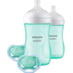 Avent - Conjunto de presentes de bebê biberão natural azul-petróleo