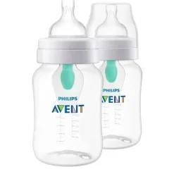 Avent - mamadeira anti-cólica 2 unidades com ventilação sem ar, 9 onças, transparente