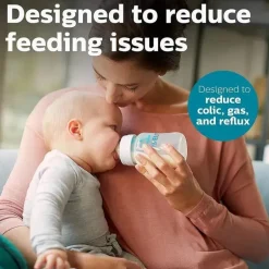 Avent - mamadeira anti-cólica 2 unidades com ventilação sem ar, 4 onças, transparente