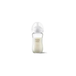 Avent - mamadeira de vidro natural de 3 unidades com bico de resposta natural, 8 onças