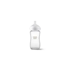 Avent - mamadeira de vidro natural de 3 unidades com bico de resposta natural, 8 onças