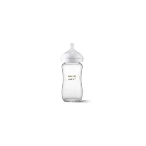 Avent - mamadeira de vidro natural de 3 unidades com bico de resposta natural, 8 onças