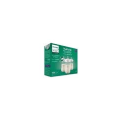 Avent - mamadeira de vidro natural de 3 unidades com bico de resposta natural, 8 onças