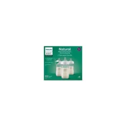Avent - mamadeira de vidro natural de 3 unidades com bico de resposta natural, 8 onças