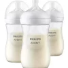 Avent - Mamadeira Natural 3Pk com bico de resposta natural, transparente, 9 onças