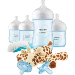 Avent - Mamadeira Natural Azul Conjunto de Presentes para Bebês com Aconchego