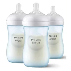 Avent - Mamadeira Natural 3Pk com bico de resposta natural, azul, 9 onças