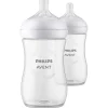 Avent - Mamadeira Natural 2Pk com bico de resposta natural, transparente, 11 onças
