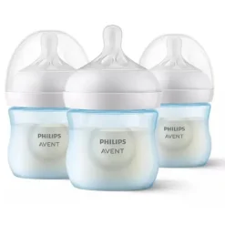 Avent - Mamadeira Natural 3Pk com bico de resposta natural, azul, 4 onças