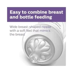 Avent - Mamadeira Natural 3Pk com bico de resposta natural, transparente, 11 onças