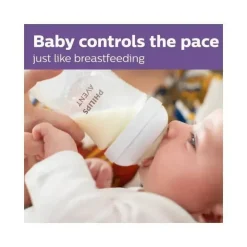 Avent - Mamadeira Natural 3Pk com bico de resposta natural, transparente, 9 onças