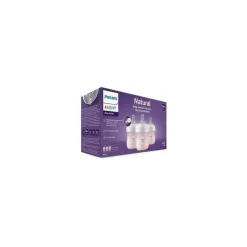 Avent - Mamadeira Natural 3Pk com bico de resposta natural, rosa, 4 onças